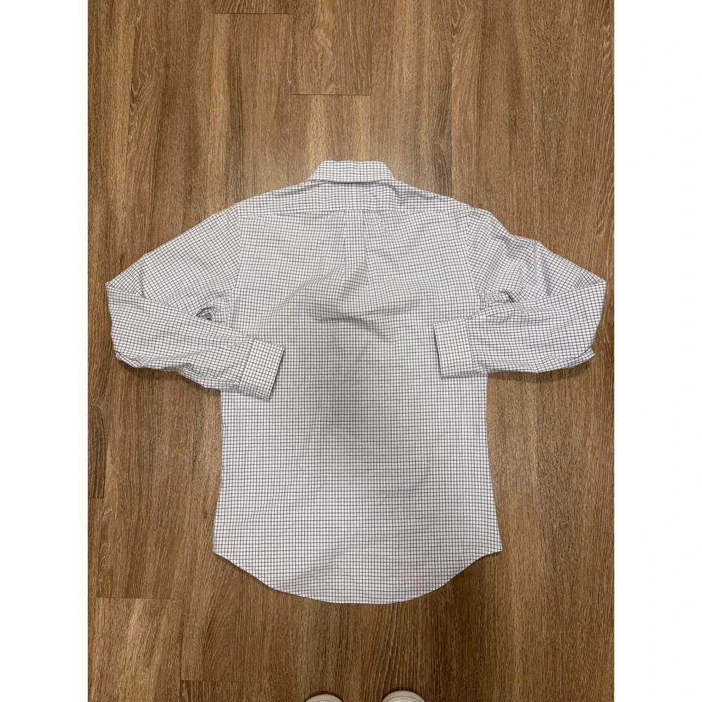 Polo Ralph Lauren Mens Custom Fit Tattersall Check Button Down Shirt Small White